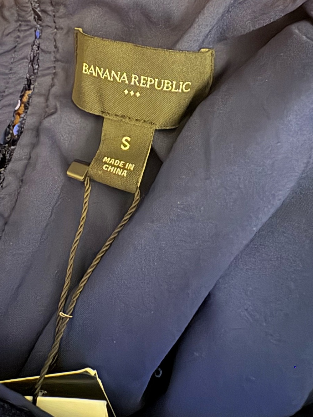 Banana Republic Navy Sequin Cap-Sleeve Crop Top - Picture 5 of 7